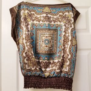 Scarf Print Blouse Size Small